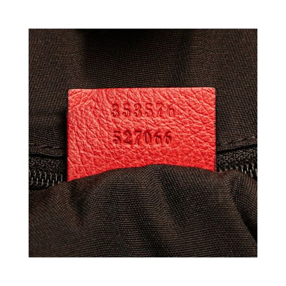 Pre Loved Gucci Interlocking G Dollar Calf Tote Women Red Tote Bags - Picture 6 of 8